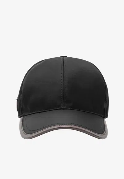 Prada Speedrock Triangle Logo Baseball Cap In Black