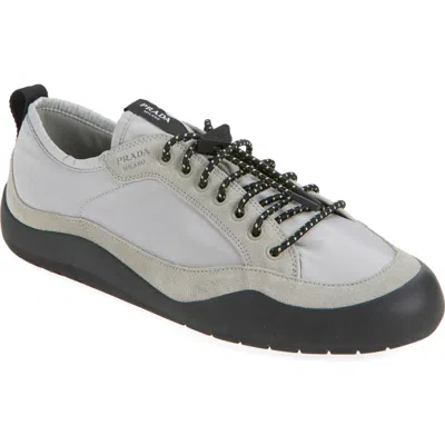 Prada Spitroc Mixed Media Low Top Sneaker In White