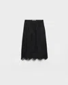 Prada Pizzo Lace Sheer Skirt In Black