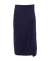 Prada Split Skirt In Blue