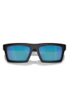 Prada Sport 55mm Rectangular Sunglasses In Black/green Blue