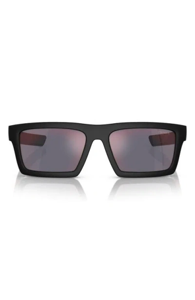Prada Sport 55mm Rectangular Sunglasses In Dark Grey