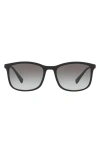 Prada Linea Rossa Black Rubber Nylon Sunglasses In Black