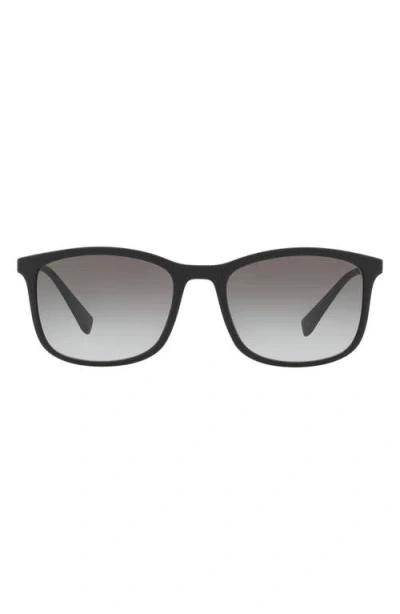 Prada Linea Rossa 56mm Pillow Sunglasses In Nero/grigio