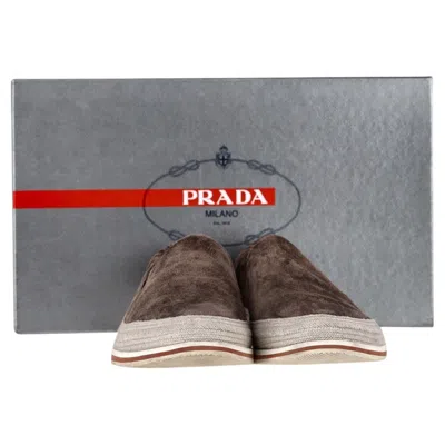 Pre-owned Prada Sport Espadrille Sneakers In Brown Suede