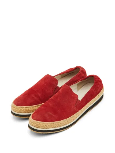 Pre-owned Prada Sport Espadrille Sneakers In Red
