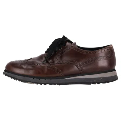 Pre-owned Prada Sport Leather Brogues In Black