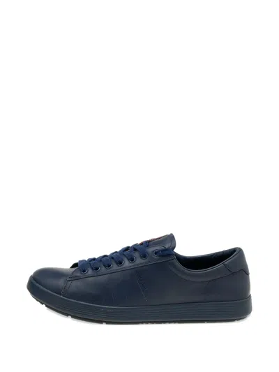 Pre-owned Prada Sport Leather Low-top Sneakers In Blue