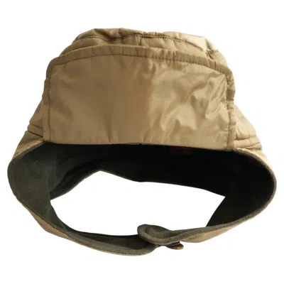 Pre-owned Prada Sport Linea Rossa Golden Brown Nylon Trapper Hat