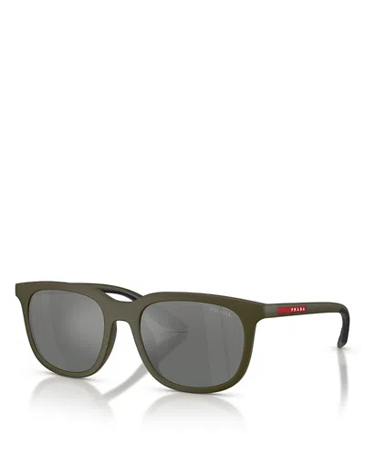 Prada Sport Linea Rossa Pillow Sunglasses, 54mm In Black