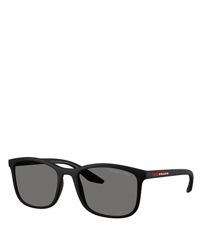 Prada Sport Linea Rossa Pillow Sunglasses, 56mm In Black