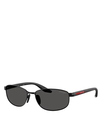 Prada Sport Linea Rossa Ps Oval Sunglasses, 58mm In Black