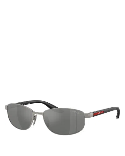Prada Sport Linea Rossa Ps Oval Sunglasses, 58mm In Gray