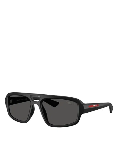 Prada Sport Linea Rossa Ps Pillow Sunglasses, 57mm In Black