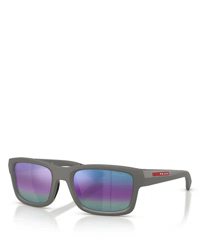 Prada Linea Rossa 54mm Mirrored Irregular Sunglasses In Multi
