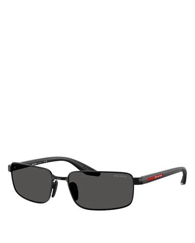 Prada Sport Linea Rossa Ps Rectangular Sunglasses, 59mm In Black