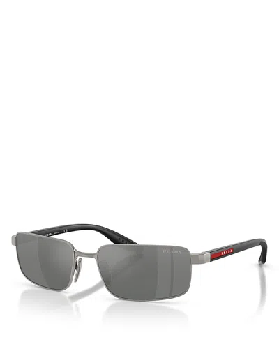 Prada Sport Linea Rossa Rectangular Sunglasses, 59mm In Black