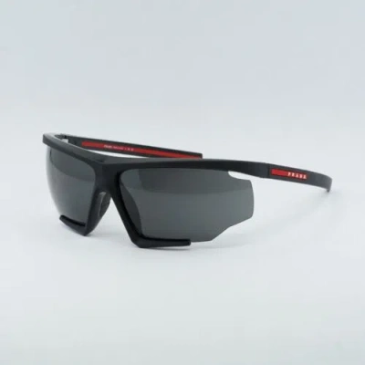 Pre-owned Prada Sport Ps07ys Dg006f Black Rubber/dark Gray 76-12-125 Sunglasses