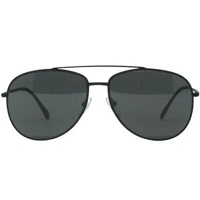Pre-owned Prada Sport Ps55us Dg05s0 Black Sunglasses In Gray