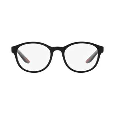 Prada Sport Round Full Rim Eyeglasses In Black