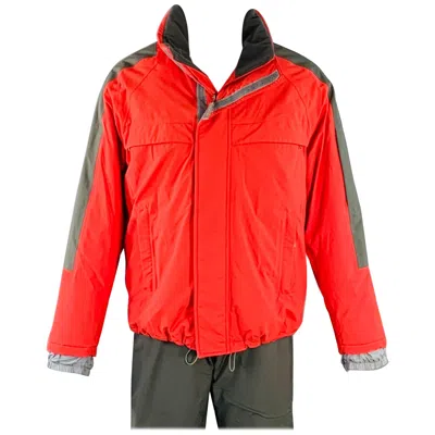 Pre-owned Prada Sport Size 40 Red Forest Green Nylon Ski Jacket Pants Set
