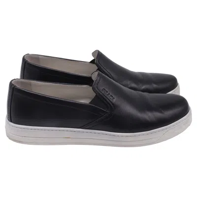 Pre-owned Prada Sport Slip-on Sneakers In Black Leather