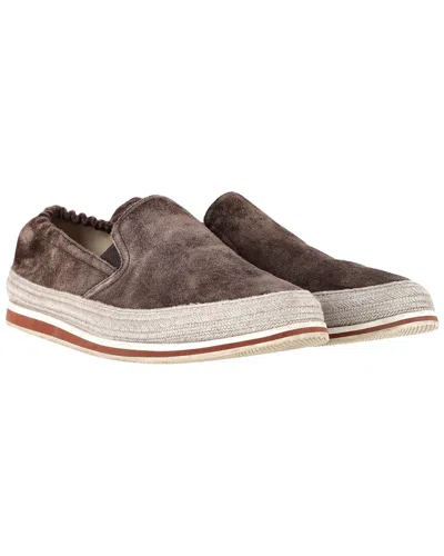 Prada Sport Suede Sneaker In Brown