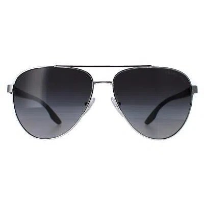 Pre-owned Prada Sport Sunglasses Ps52ys 1bc06g Silver Gray Gradient Polarized