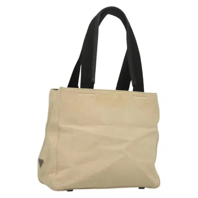 Pre-owned Prada Sport Tote Bag Canvas Beige Canvas Tote Bag Bag () In Sand