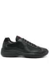 Prada Sporty Black Sneakers With Leather And Mesh Accents