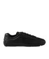 Prada Montecarlo Re-edition 2005 Antiqued Nappa Leather Sneakers In Black