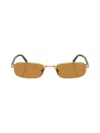Prada Rectangular Sunglasses In Gold
