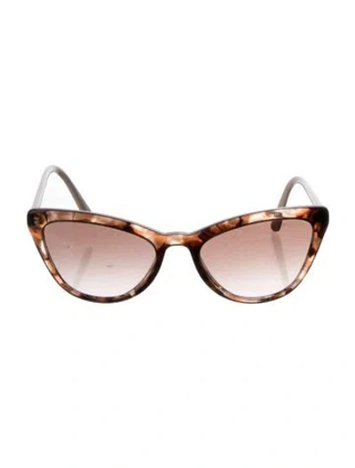 Pre-owned Prada Spr01v Cat-eye Sunglasses In Brown
