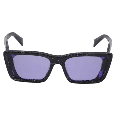 Prada Spr08ys Marble-print Sunglasses In Black Acetate