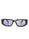 Prada Spr09z Rectangular-frame Sunglasses In Brown