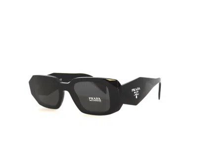 Pre-owned Prada Spr17ws 17 1ab5s0 Black Gray Dark Gray Sunglasses 17w