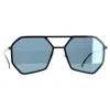 Prada Spr62x Geometric Tinted Sunglasses In Black Metal In Black