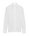 Prada Spread-collar Button-up Shirt In White