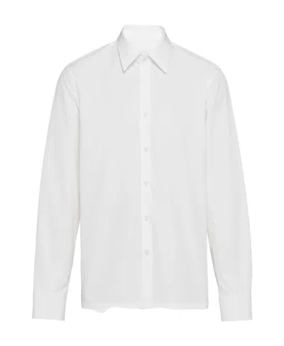 Prada Spread-collar Button-up Shirt In White