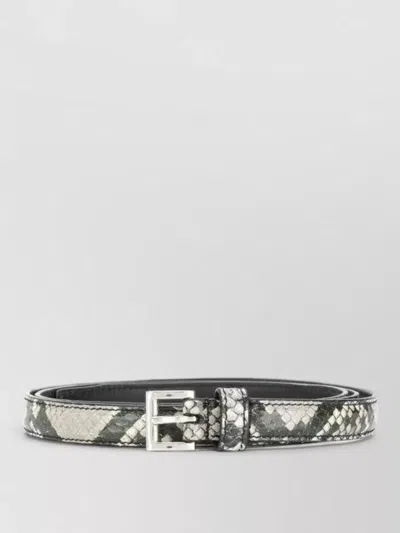 Prada Multicolor Animal Print Buckle Belt In Gray