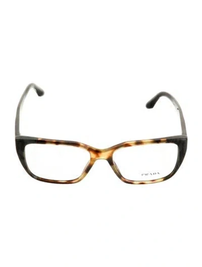 Pre-owned Prada Square Eyeglasses In Black