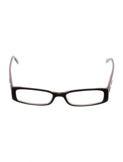 Pre-owned Prada Square Eyeglasses In Black/purple