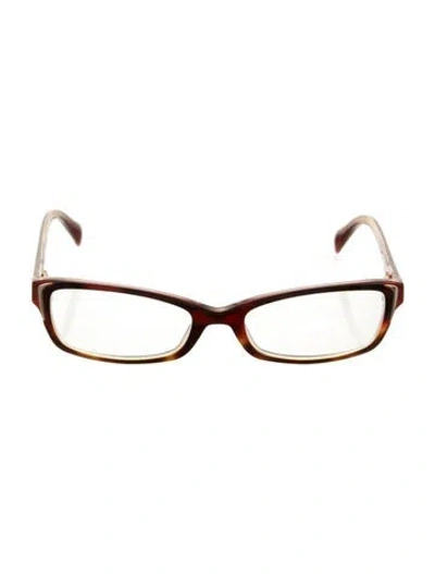 Pre-owned Prada Square Eyeglasses In Brown