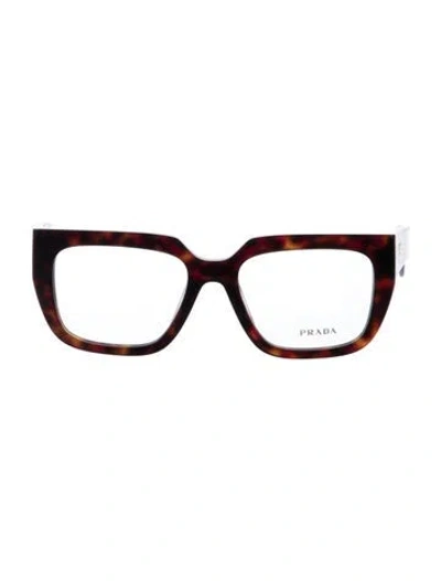 Pre-owned Prada Square Eyeglasses In Brown