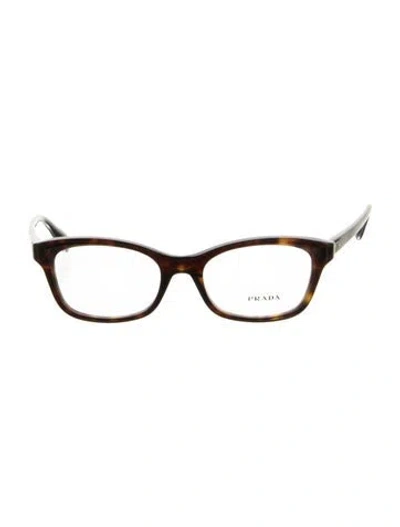Pre-owned Prada Square Eyeglasses In Brown