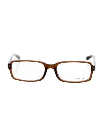 Pre-owned Prada Square Eyeglasses In Brown