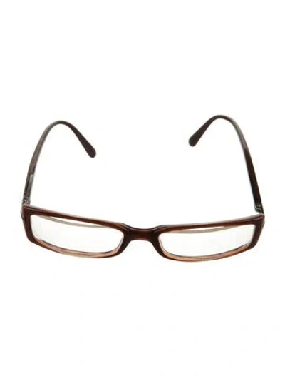 Pre-owned Prada Square Eyeglasses In Brown