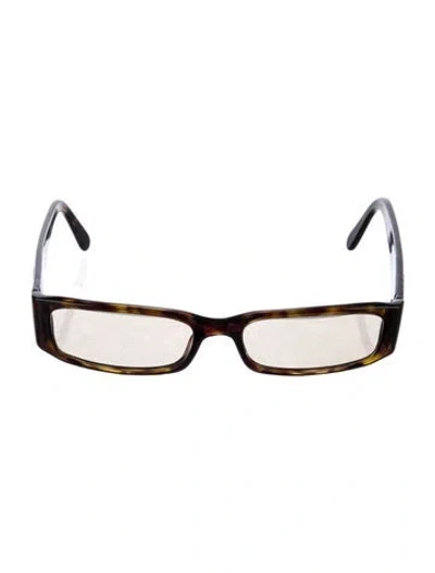 Pre-owned Prada Square Eyeglasses In Brown