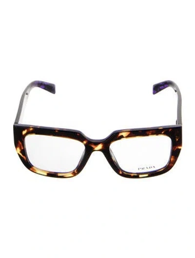 Pre-owned Prada Square Eyeglasses In Brown