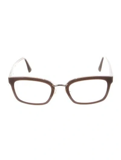 Pre-owned Prada Square Eyeglasses In Brown